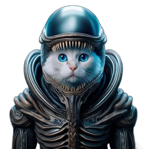 robot, animal, creature, staff, concept art, 3d render, fantasy art, cyberpunk transparent PNG cut-out