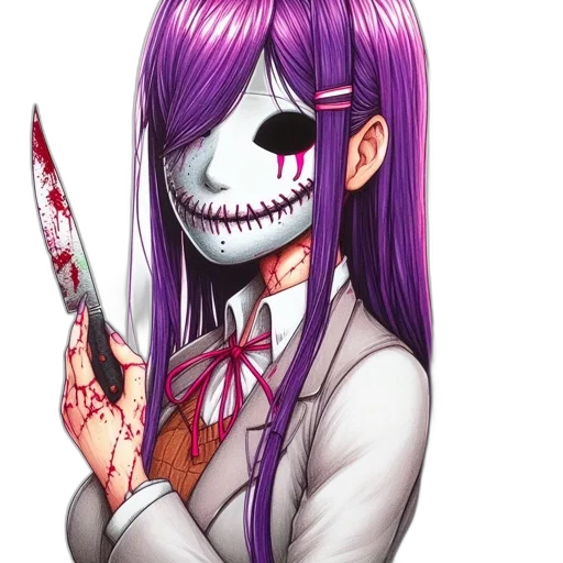weapon, mask, staff, face, anime, pixel art, cartoon, concept art transparent PNG cut-out
