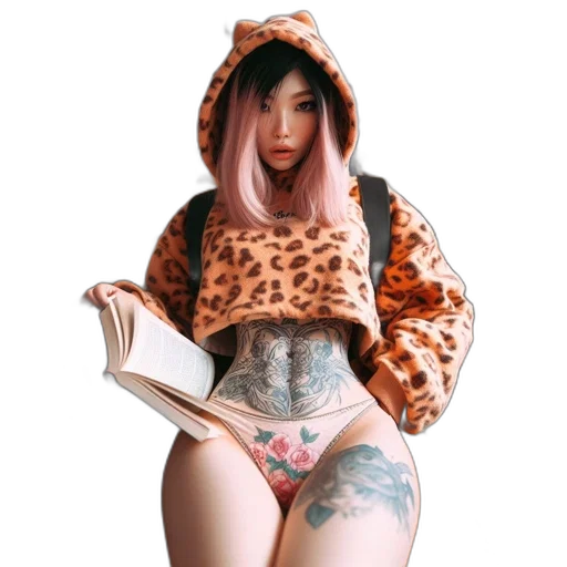 jacket, dress, animal, creature, fantasy art, photorealistic, cyberpunk, anime transparent PNG cut-out