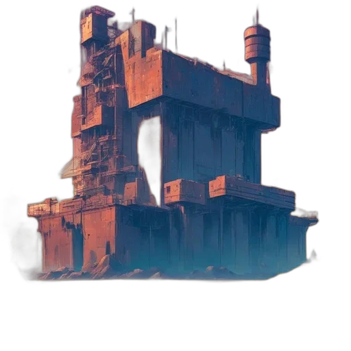 building, robot, furniture, crown, concept art, pixel art, 3d render, watercolor transparent PNG cut-out