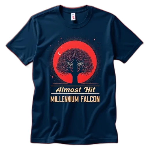 tree, navy, blue, t-shirt, graphic, design, featuring, face transparent PNG cut-out