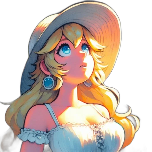 dress, hat, crown, pixel art, concept art, anime, watercolor, pastel transparent PNG cut-out