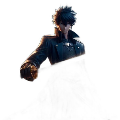 jacket, dress, robot, staff, concept art, anime, fantasy art, pixel art transparent PNG cut-out