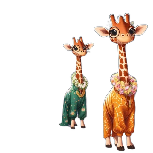 animal, 3d render, concept art, cartoon, photorealistic, forest, fashion, show transparent PNG cut-out