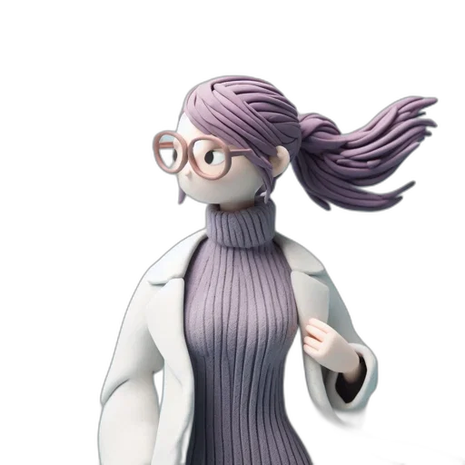 jacket, staff, dress, hair, concept art, 3d render, cartoon, anime transparent PNG cut-out