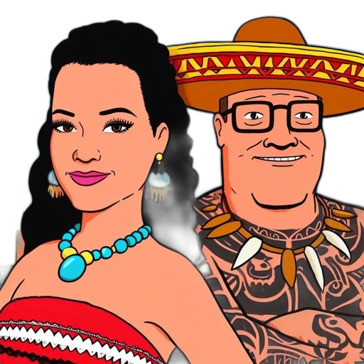jewelry, cartoon, comic book art, concept art, three, animated, characters, confident transparent PNG cut-out