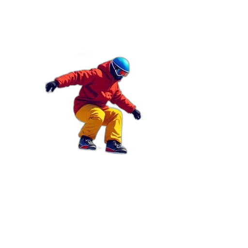 jacket, staff, animal, shoes, 3d render, pixel art, concept art, vaporwave transparent PNG cut-out
