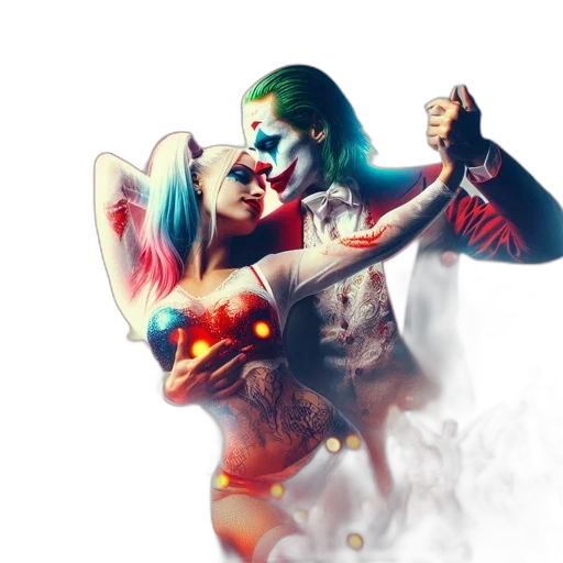 mask, concept art, comic book art, fantasy art, 3d render, fire, colorful, couple transparent PNG cut-out
