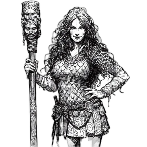 sword, staff, fantasy art, comic book art, concept art, pencil sketch, illustration, portrays transparent PNG cut-out