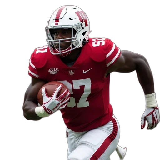 nebraska, football, player, running, ball transparent PNG cut-out