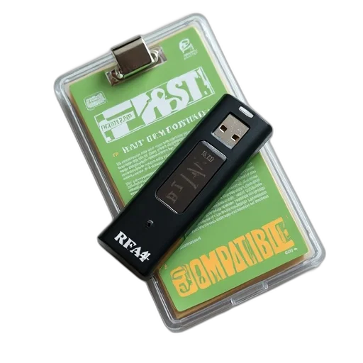 black, usb, flash, drive, label, reads, rfa4, fast transparent PNG cut-out
