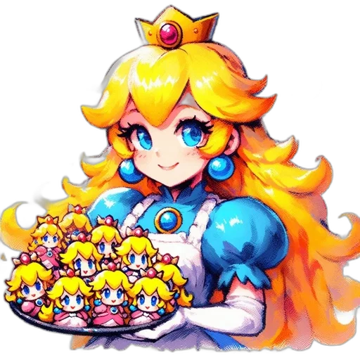 crown, food, pixel art, concept art, watercolor, anime, colorful, character transparent PNG cut-out
