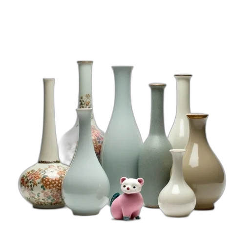 bottle, 3d render, pastel, collection, various, vases, small, figurine transparent PNG cut-out