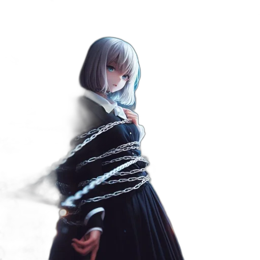 dress, sword, weapon, jacket, 3d render, anime, fantasy art, photorealistic transparent PNG cut-out