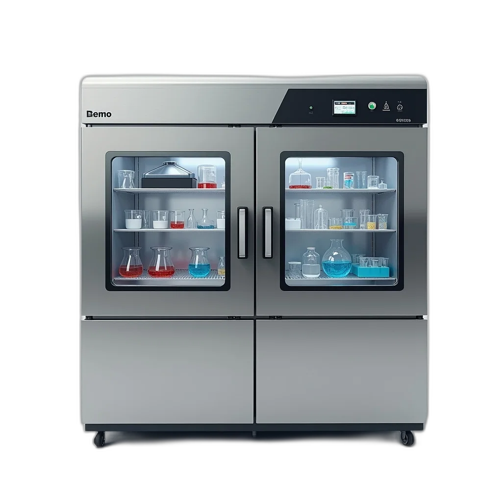 3d render, modern, stainless, steel, laboratory, machine, sleek, design transparent PNG cut-out