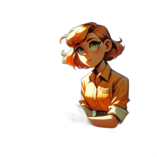 staff, face, jacket, crown, pixel art, concept art, cartoon, watercolor transparent PNG cut-out