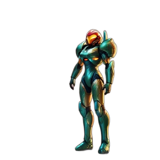 robot, weapon, 3d render, concept art, vaporwave, pixel art, outer space, blue transparent PNG cut-out