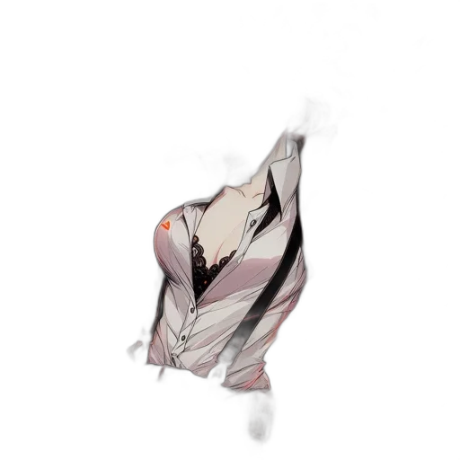 dress, mask, jacket, umbrella, anime, concept art, 3d render, watercolor transparent PNG cut-out