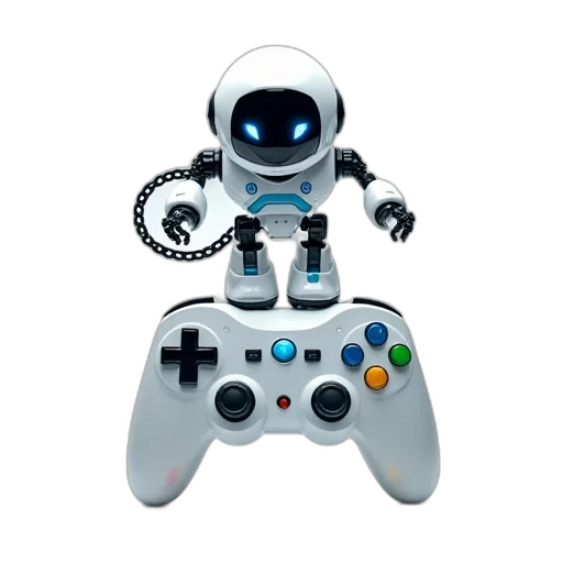 robot, 3d render, concept art, pixel art, white, robotic, toy, blue transparent PNG cut-out