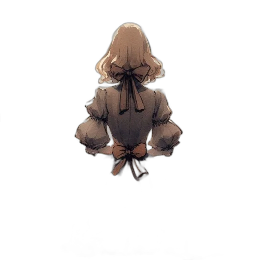 dress, jacket, hair, staff transparent PNG cut-out
