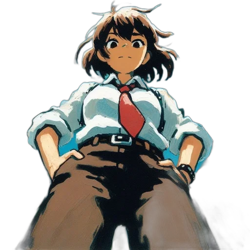 staff, dress, face, jacket, concept art, anime, pixel art, comic book art transparent PNG cut-out