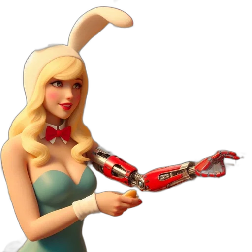 weapon, staff, robot, dress, 3d render, concept art, cartoon, pixel art transparent PNG cut-out