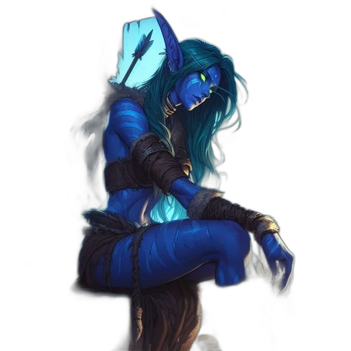 staff, dragon, fantasy art, concept art, pixel art, comic book art, blue, dark transparent PNG cut-out