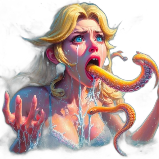 creature, concept art, comic book art, fantasy art, photorealistic, underwater, ethereal, illustration transparent PNG cut-out
