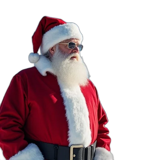 santa, claus, poses, photo, snow, mountain, ski, area transparent PNG cut-out