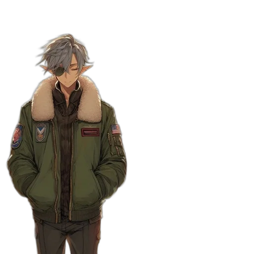 jacket, creature, mask, concept art, cyberpunk, pixel art, anime, outer space transparent PNG cut-out