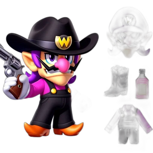 weapon, hat, concept art, 3d render, male, character, animated, series transparent PNG cut-out