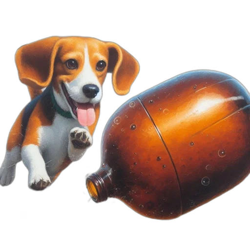 bottle, animal, weapon, food, photorealistic, oil painting, concept art, 3d render transparent PNG cut-out