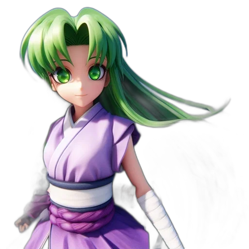 staff, anime, 3d render, concept art, pixel art, green, animated, female transparent PNG cut-out