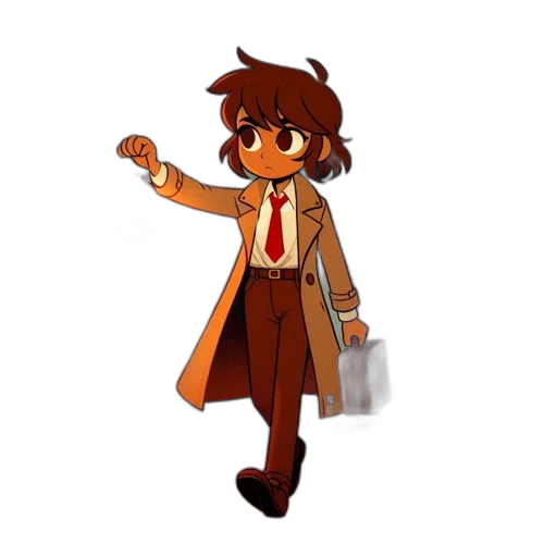 staff, jacket, pixel art, concept art, cartoon, anime, golden, earth tones transparent PNG cut-out