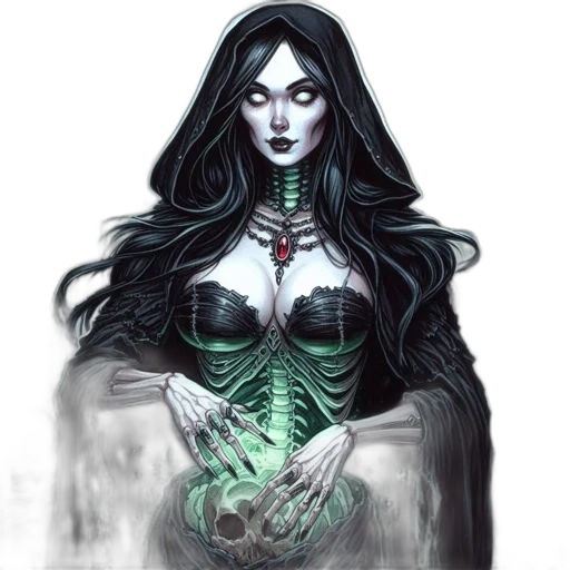 dress, jewelry, creature, fantasy art, comic book art, concept art, pixel art, neon lights transparent PNG cut-out