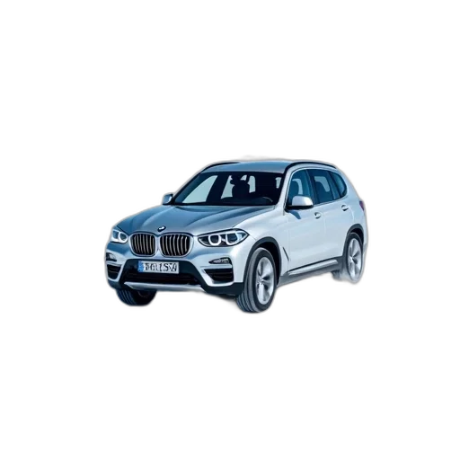 car, silver, bmw, suv, driving, snowy, road, clear transparent PNG cut-out