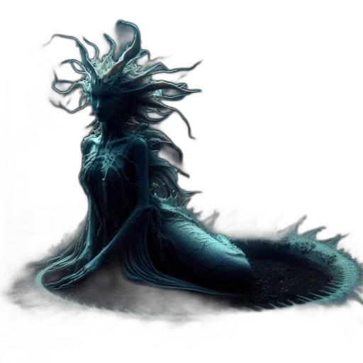 creature, dragon, hair, dress, concept art, fantasy art, watercolor, pixel art transparent PNG cut-out