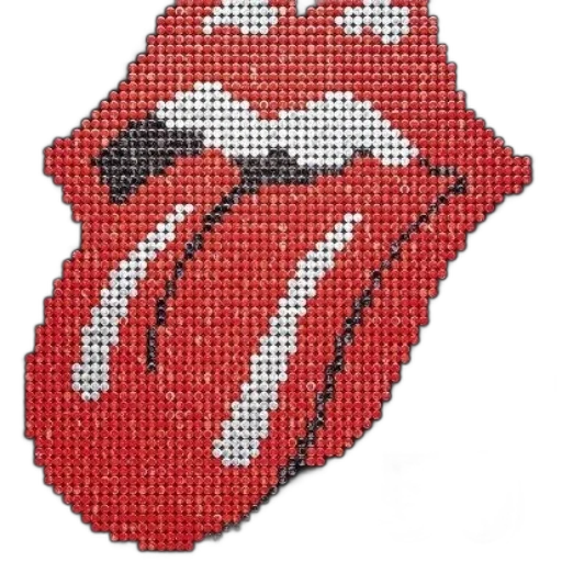 jacket, jewelry, hat, pixel art, rolling, stones, iconic, tongue transparent PNG cut-out