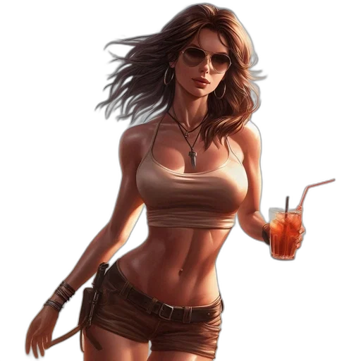 dress, fantasy art, concept art, comic book art, photorealistic, beach, fire, sunset transparent PNG cut-out