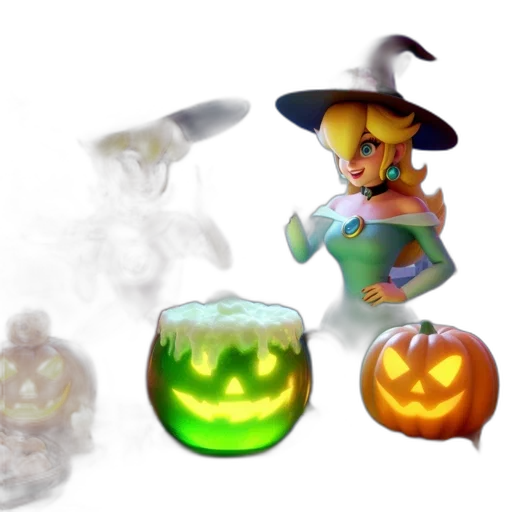 concept art, 3d render, pixel art, fantasy art, fog, two, animated, witches transparent PNG cut-out
