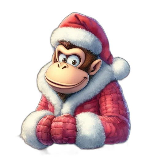 animal, hat, creature, 3d render, concept art, photorealistic, monkey, wears transparent PNG cut-out