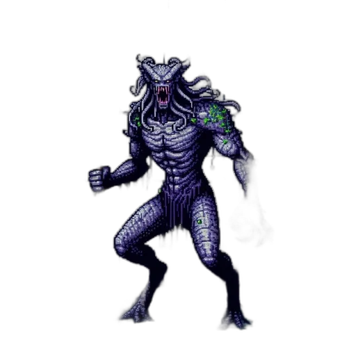 creature, robot, dragon, staff, concept art, pixel art, fantasy art, 3d render transparent PNG cut-out