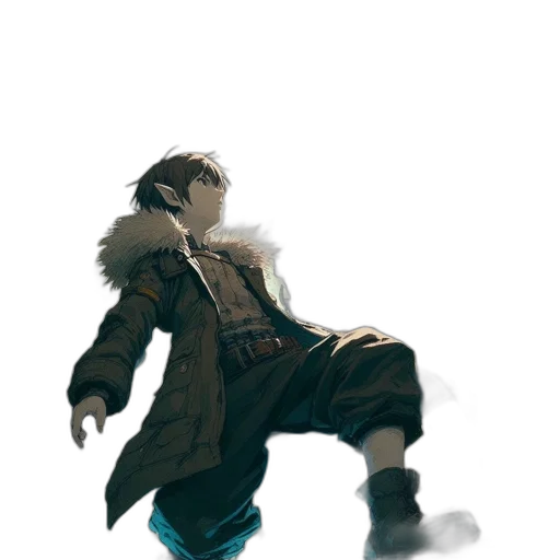 jacket, creature, weapon, robot, concept art, watercolor, cyberpunk, fantasy art transparent PNG cut-out