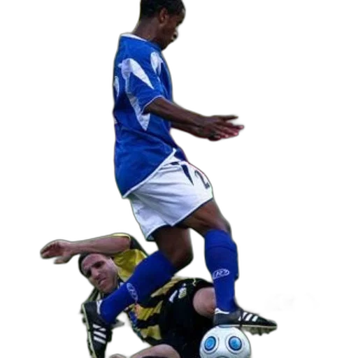 staff, soccer, player, blue, kicks, ball, away, opponent transparent PNG cut-out