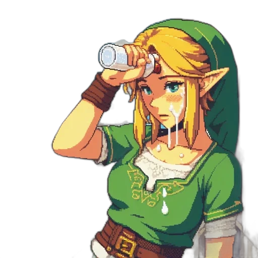 bottle, mask, face, dress, pixel art, concept art, watercolor, fantasy art transparent PNG cut-out