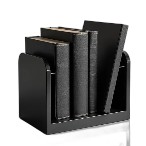 furniture, 3d render, black, book transparent PNG cut-out