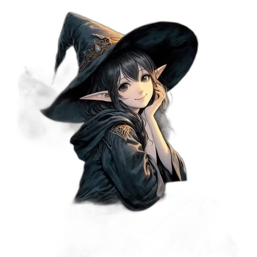 hat, staff, mask, dragon, fantasy art, concept art, watercolor, pixel art transparent PNG cut-out