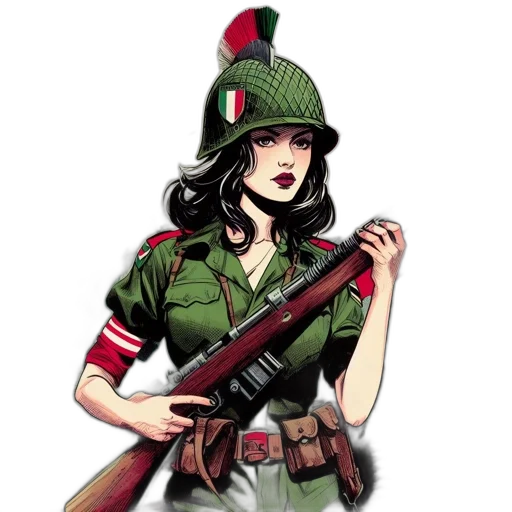 weapon, staff, comic book art, concept art, cartoon, pixel art, woman, military transparent PNG cut-out