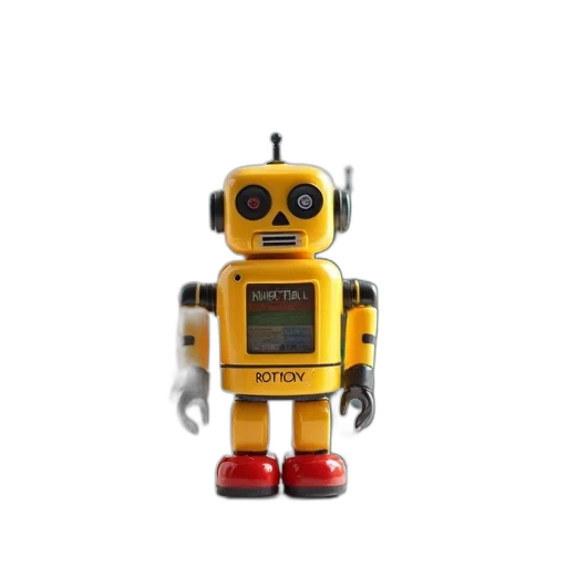 robot, animal, staff, 3d render, concept art, cyberpunk, pixel art, row transparent PNG cut-out