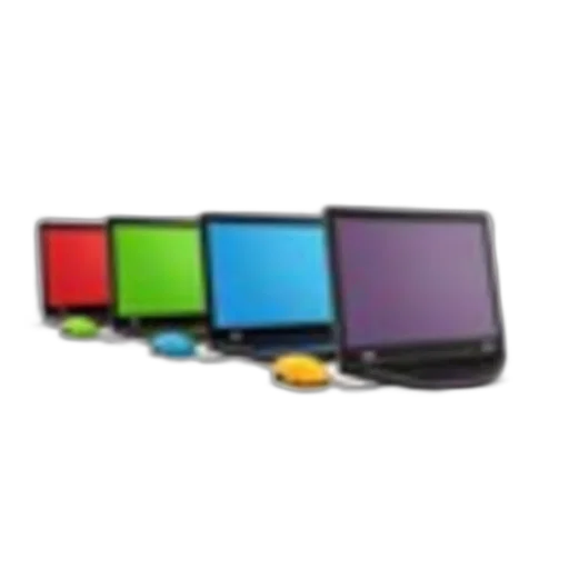 3d render, colorful, neon, dark, monochrome, row, four, identical transparent PNG cut-out